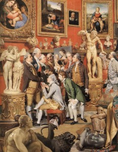 Detail of Uffizi Gallery by Johann Zoffany